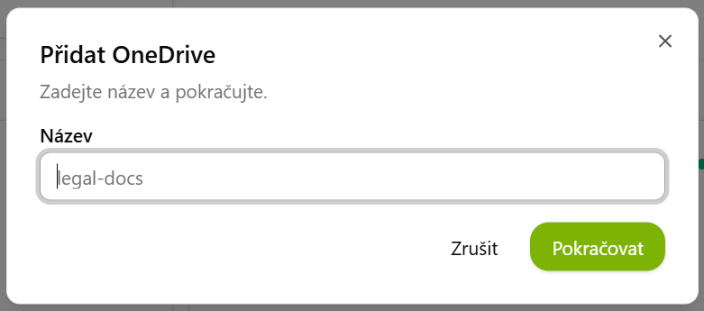 Přidání OneDrive