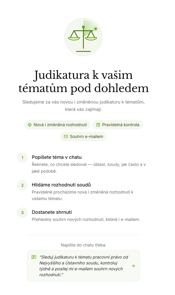 Sledovaná judikatura: přehled a sledování témat